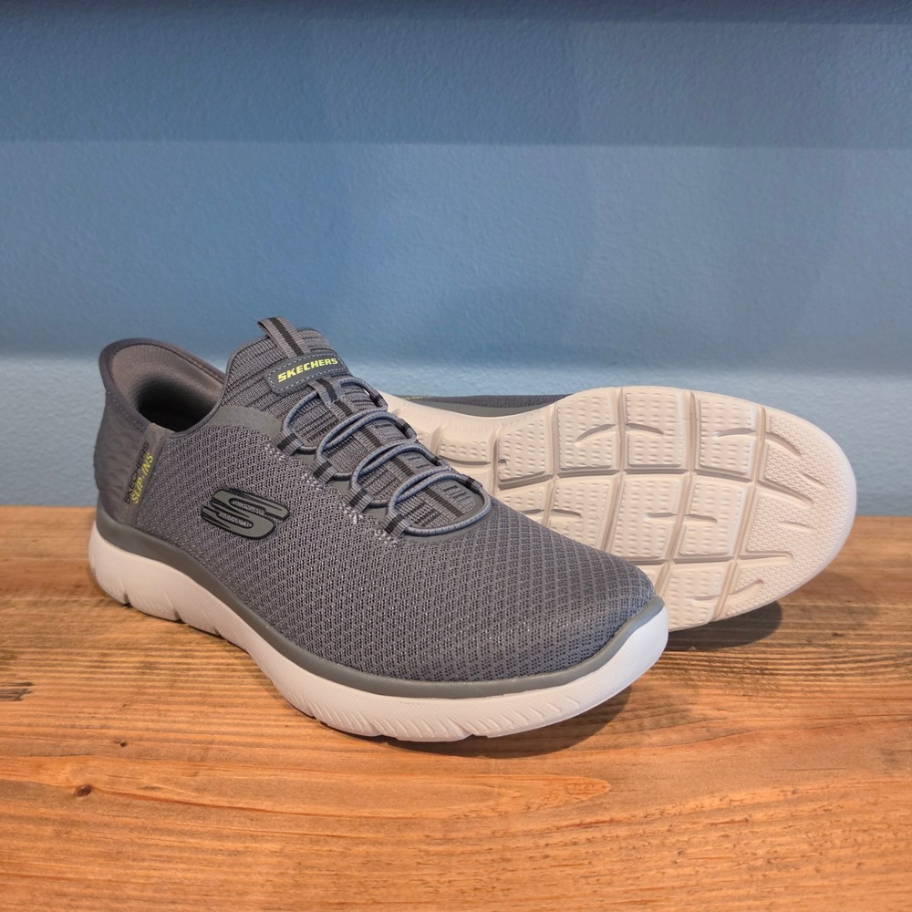 Skechers Mens Hands Free Slip-ins High Range Sneakers Grey Wide Fit 9.5
